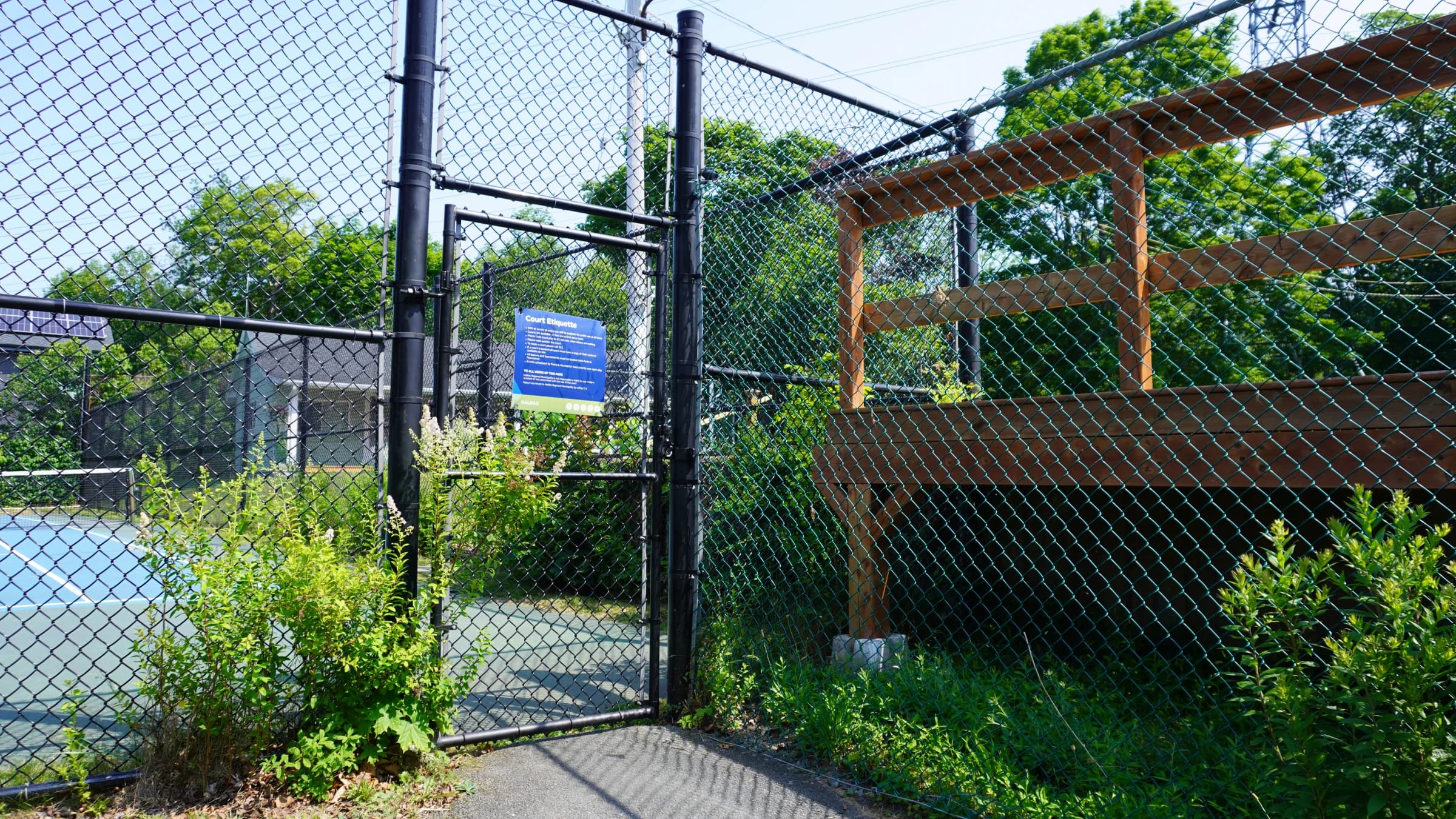 Walkway from the gate toward the greens