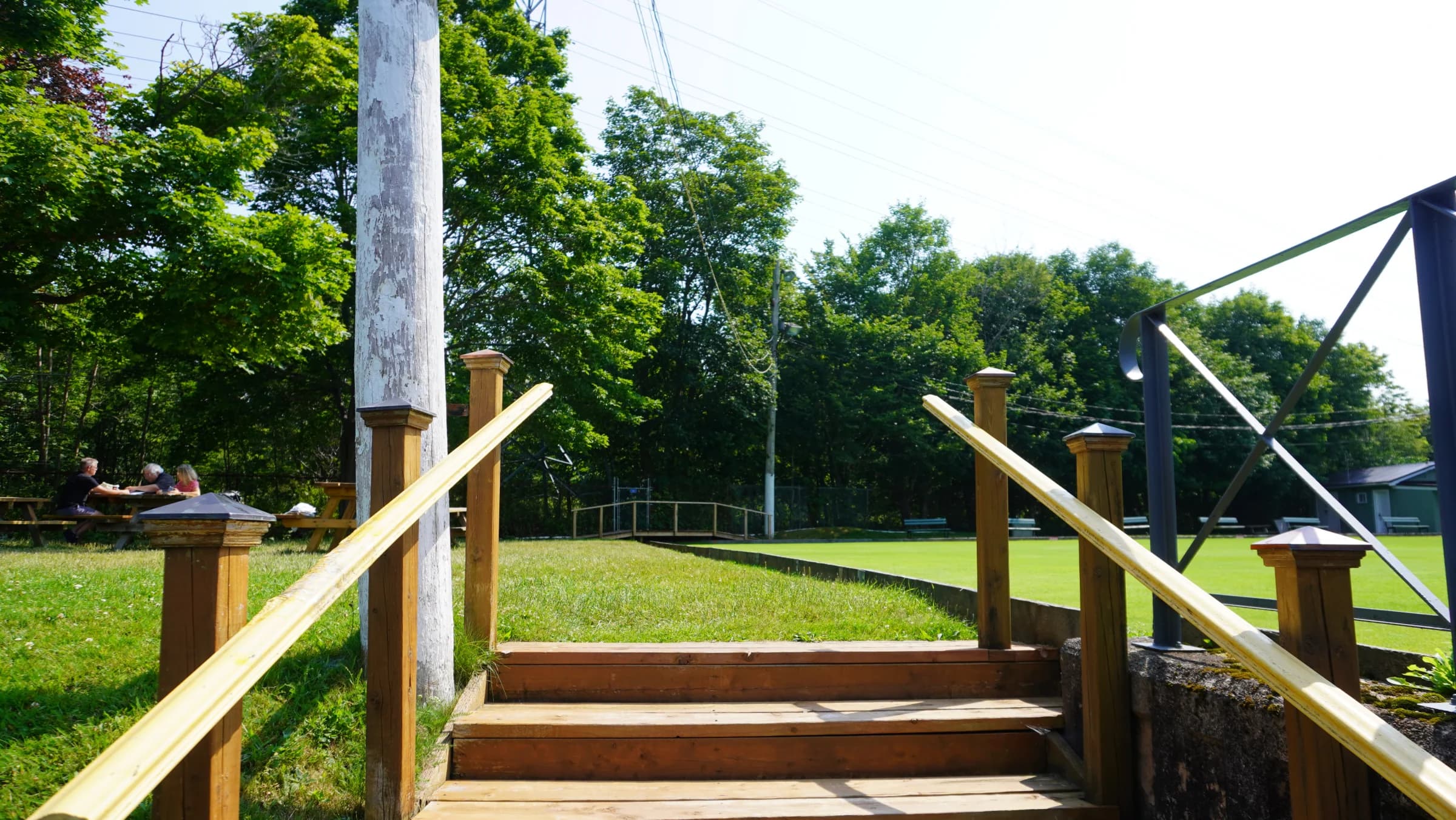 Final approach into St. Mary's Lawn Bowls Club